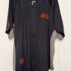 Harley-Davidson Black and Orange Casual Shirt